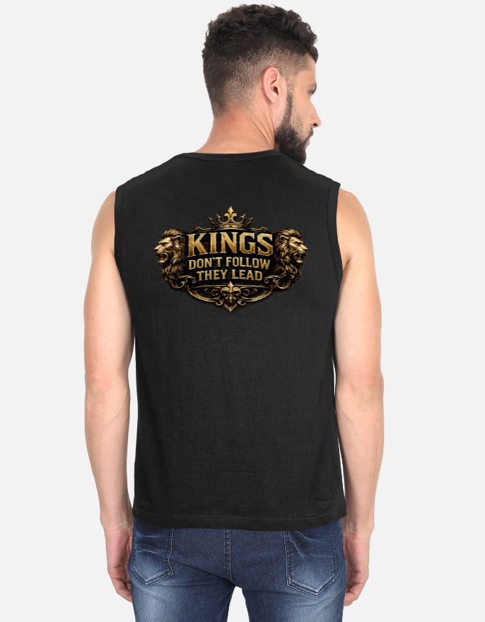Beast Mentality Mens Sleeveless Tee Athletic Black Tank 180 GSM gym streetwear India