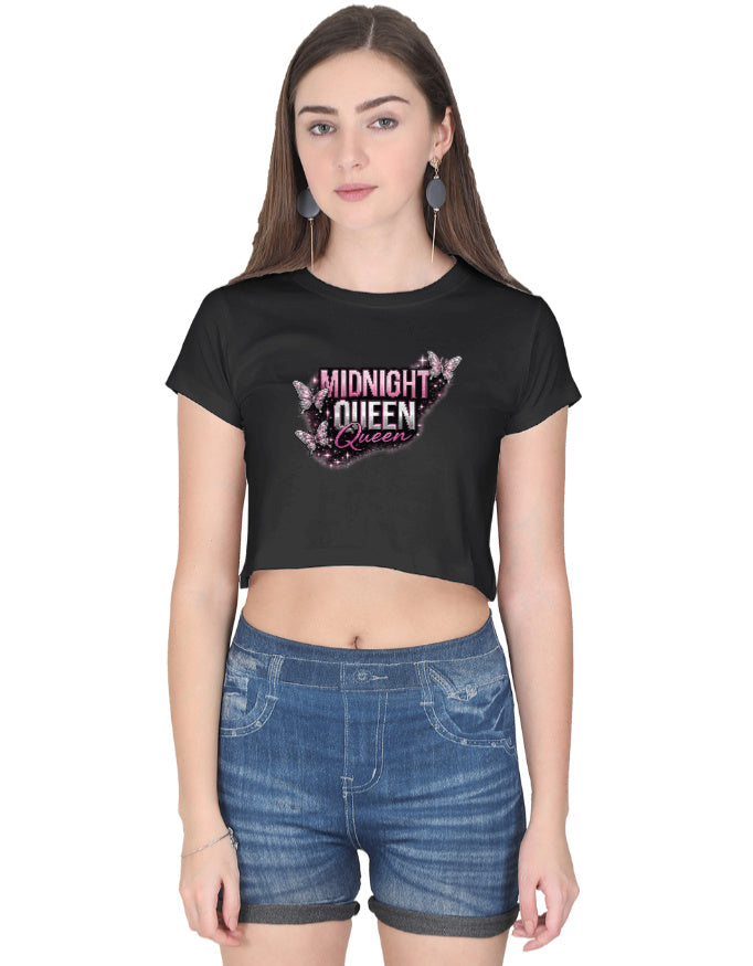 Beast Mentality Womens Crop Top Attitude Black 180 GSM cotton streetwear India