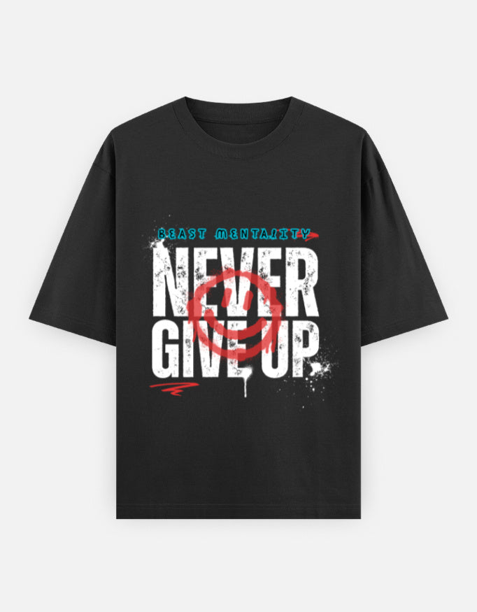 Beast Mentality Oversized Tee Iconic Black Urban Fit 240 GSM India