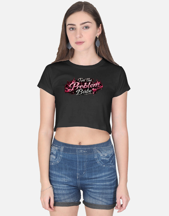 Beast Mentality Womens Crop Top Luxe Black Street Edit premium cotton India