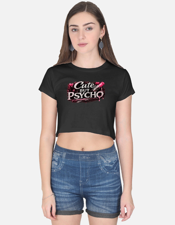 Beast Mentality Womens Crop Top Essential Black Comfort 180 GSM soft cotton India